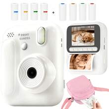 1pc Kids Instant Print Camera 1080P HD Video Camera, Comes With 4 Rolls Of Colorful Print Paper (Red, Blue, Orange, Green), Built-In 4 Games And Music Player, 8X Optical Zoom, Flash, 5 Filter Effects, 3s/5s/10s Timer & Burst Shooting, Great Gift For Boys And Girls - Multicolor - View 2
