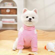 1pc Pet Dog/Cat T-Shirt Comfortable Casual Striped Pet Clothes, Suitable For Small And Medium Pets - Multicolor - View 11