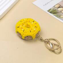 Creative Cute Personalized Handmade Crochet Yarn Donut Keychain Bag Charm Car Key Holder, Suitable As Holiday Gift For Girls - Multicolor - View 11