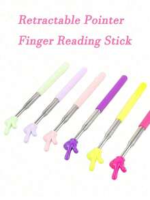 1pc 5pcs Telescopic Reading Pointer - Teacher's Teaching Tool, Baton, Whiteboard Pointer, Suitable For Piano Teaching And Home Reading - Multicolor - View 3