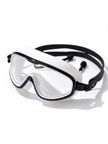 Adult Large Frame Swimming Goggles - Anti-Fog, Water-Proof, 180° Wide Angle Unisex Swimming Goggles For Men And Women Pool Open Water - Black and White - View 3