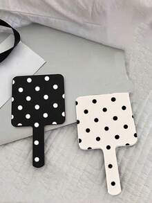 1/2/3pcs Cute Women's Korean Style Polka Dot Portable Handheld Mirror, Suitable For Students Back To School Season, Dorm, Travel, Pocket Makeup Mirror - Multicolor - View 10