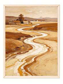 DIY Paint By Numbers Kit, Winding River In Autumn Countryside, Hand-Painted Oil Painting Canvas Wall Art Home Decor Gift - A - View 4
