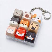1 cái móc khóa mặt dây chuyền đồ chơi nhỏ bàn phím 9 phím thiết kế mèo hài hước giải tỏa căng thẳng phổ biến - Nhiều màu - Xem 9