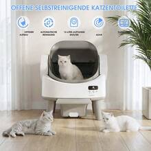 DEVOKO Fully Open, Self-Cleaning Cat Litter Box With Smart App Control And Odor Elimination, Including 12-Liter Waste Container And Waste Bags - View 2