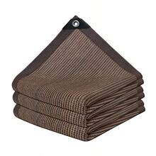 Brown Expandable Sunshade Net (2*2/2*3/2*4/3*4m), Reinforced Sunshade Canopy With Multiple Color Options, UV Resistant, Durable Sunshade, Suitable For Outdoor Picnic, Camping, Yard, Gardening, RV Travel, Picnic And Swimming Pool - Multicolor - View 2