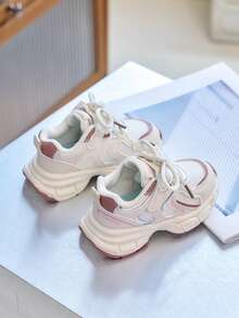 Toddler Mesh Chunky Sneakers Spring Autumn New Style Unisex Baby Hook-And-Loop Athletic Shoes Soft Sole Anti-Slip Kids Walking Shoes - Pink - View 5