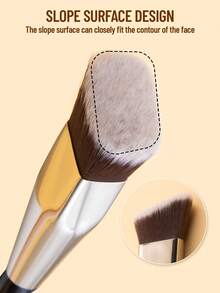 SEPROFE Angled Foundation Brush, Makeup Brush, Square Design Fits Face Seamlessly For Natural Finish, Dense Soft Fibers For Easy Application To Create Flawless Skin, Premium Texture, Daily Facial Makeup Tool - Black - View 4