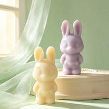 1pc Necklace, Wealth & Standing Rabbit Silicone Mold For DIY Handmade Candles, Aromatherapy, Plaster Decor - White 1 - View 3