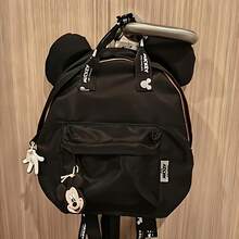 Disney Mickey Mouse 3D Ear Backpack, Black Lightweight Nylon Rucksack With Cartoon Ornament, Daily Travel School Backpack - Black - View 2