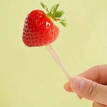 50/100/200/300pcs Bamboo Mini Forks - 3.5 Inch Disposable Cocktail And Fruit Forks, Suitable For Parties, Weddings And Desserts - Smooth Edge Design - Multicolor - View 3