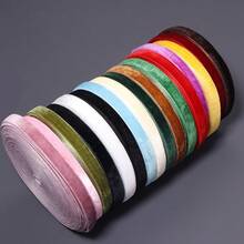 10 Yards 10mm Wide Flocked Ribbon Tie Rope, Suitable For Gift, Fresh Flower Packaging, Holiday, Birthday, Wedding, Party Decoration Flocked Ribbon - Flocked Thin Straps - View 6