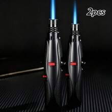 2PCS Windproof Jet Flame Lighter - Refillable Adjustable Butane Lighter With Lock, Suitable For Outdoor Camping BBQ, Ideal Gift Set (Gas Not Included) - View 11