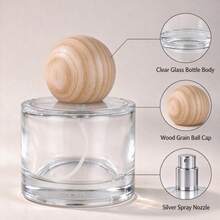 Refillable Clear Glass Perfume Spray Bottle, Empty Cylindrical Fragrance Atomizer, Portable Cosmetic Sample Container For Travel & Home Use - Multicolor - View 2