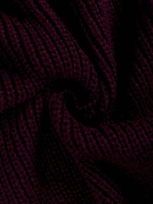 Damkofta i plus size med lång ärm och fickor, stickad öppen kofta framtill, lämplig för höst/vintergarderoben - Bourgogne - Visa 7
