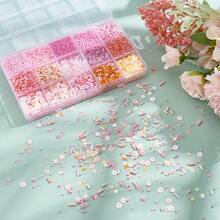 15 Grids Pink Series Assorted Glass Seed Beads Jewelry Making Kit, Mixed Tube Beads, Sequins For DIY Bracelets, Necklaces, Keychains - 15 Compartments - View 4