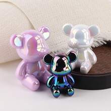 1pc Colorful Cartoon Bear Figurine, Cute Modern Home Decor, Cabinet Animal Sculpture Statue, Suitable For Bedroom, Living Room And Office, Perfect Small Gift For New Year, Birthday, Wedding And Other Parties - Multicolor - View 5