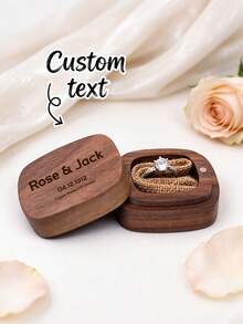 Custom Wooden Jewelry Box – Personalized Ring Holder - Multicolor - View 2