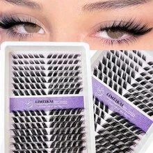 LIMEIKAI 168 Clusters Oblique Flying Fox Style False Eyelashes D Curl Individual Eyelashes Natural Look Beginners Wearing - View 5