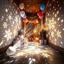 Dynamic Snowflake Projection Light, 360° Rotating Multi-Angle Projection Lamp, USB Powered, Suitable For: Christmas Decoration, Bedroom Decoration, Living Room Decoration, Birthday Gift, Create Dreamy Atmosphere - Dynamic Projection Light - View 11