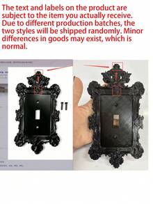 1pc Unique Elegant Gothic Style Black/White/Gold Switch Cover, European & American Style Wall Switch Panel, Fun Light Switch - Creative 3D Switch Panel, Decorative Light Switch Cover, Vintage Theme Decorative Switch Cover - Outlet Cover - Multiple Styles - View 12