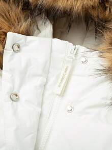 New Balance Women's Winter Down Jacket Warm Windproof Fur Collar Hooded Long Jacket NPD42272IV - White - View 6