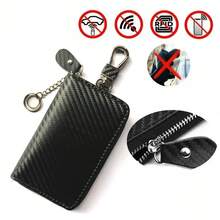 RFID Blocking Keyless Bag Car Key Signal Blocker Case Faraday Cage Fob Pouch - Black - View 5