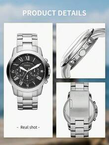 Fossil Men's Quartz Chronograph Watch, Stainless Steel Band, Black Dial, Roman Numerals, Minimalist Business Formal Accessory - Black - View 8