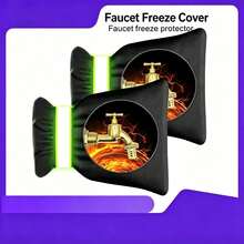 1Pc Faucet Freeze Cover, 5.9 * 8.3 Inch Outdoor Tap Freeze Protector, Winter Water Pipe Insulation Cover, Reusable Waterproof Faucet Sleeve, For Garden Yard Outside Tap, Christmas Winter Home Pipe Protection Gift - Multiple Styles - View 1