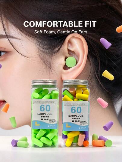60/120 peças Tampões de Ouvido em Espuma Macia de Recuperação Lenta com Cancelamento de Ruído, Isolamento Acústico de 35,5 dB, Pack a Granel, Proteção Auricular Confortável com Alívio de Pressão, Adequados para Dormir, Bloqueio de Ronco, Estudo, Viagens de Avião e Isolamento de Ruído em Obras de Construção