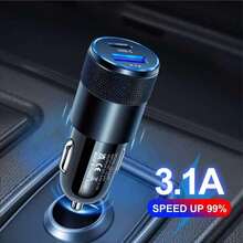PD Fast Charging Car Phone Charger [Mini Metal Model] Dual Port 3.1A USB-A+Type-C Car Plug, Equipped With 1pc 2m USB-A To Type-C Fast Charging Data Cable, Compatible With IPhone 16/16Pro, 15/15Pro, Galaxy S23/S22/S21/S20/S10 Plus, Pixel 7/6 - Multicolor - View 8