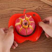 1pc Plastic Apple-Shaped Slicer, Creative Stainless Steel Apple Knife - Multicolor - View 8