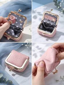 Personalized Name Birth Flower Travel Jewelry Storage Box, Mini Kiss Lock Jewelry Storage Bag, Customized Name Storage Bag, Birthday Mother's Day Bridesmaid Gift - Multi-color Genuine Leather Ring Bag - View 7