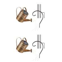 Solar Powered Watering Can Light, Hollow Metal Waterfall Fairy String Lights, Solar Automatic Switch, Waterproof Outdoor Garden Landscape Light, Vintage Projection Shadow Light, Suitable For Yard Lawn Patio Backyard Path Decoration, Warm White Atmosphere Decorative Gift - Multicolor - View 15
