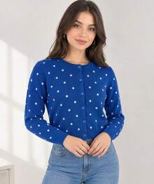 Women Lightweight Cardigans - Blue - View 4