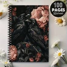 1pc Aesthetic Flower Sketchbook, Vintage Moth Butterfly Journal - Mystical Botanical Insect Spiral Notebook, Floral Office Planner Learning Notepad, Gift For Mother Sister - One Book (50 Pages, 100 Pages) - View 9