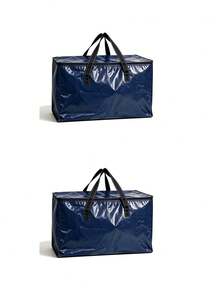 Large Capacity Reinforced Zippered Flap Foldable Storage Bag, Clothing Storage Box, Portable Storage Container, Closet Organizer, Suitable For Bedroom, Storage Room, Wardrobe, Bedding And Clothing Sorting Storage, Space-Saving Home Essential - Dark Blue - View 12