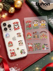 1Pc,Pixel Christmas Retro Stickers, Metal Phone Stickers, Journaling ...
