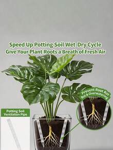 20/10pcs Potted Plant Aeration Tubes, Prevent Root Rot, Prevent Overwatering, Beneficial For Root Health, Gardening Tools - Multicolor - View 10