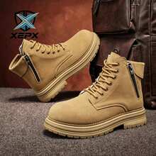 Men's Outdoor Hiking Boots, Breathable, Comfortable, Non-Slip, Suitable For Walking, Hiking, Spring, Autumn, Winter, Pair With Jeans (Slight Color Difference, Random Lines) - K118 Camel - View 1