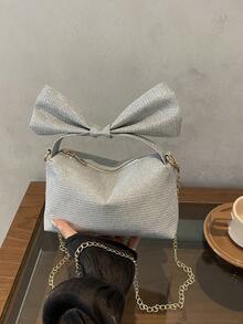 Tas Wanita Polos 1 buah dengan Bordir, Permukaan Lembut, Motif Polkadot, Bentuk Pangsit, Dilengkapi Kunci dan Resleting, Cocok untuk Belanja dan Bepergian. - MultiWarna - View 12