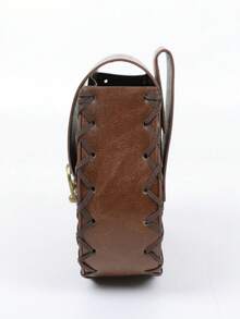 Medieval Leaf Embossed PU Leather Waist Bag, Halloween Renaissance Cosplay Waist Bag, Realistic Costume Accessory - A - View 7