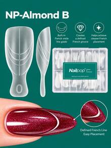 nailpop Single Arc Almond Nail Extension Mold For French Manicure, Matte Polypropylene Material, Paperless Support, Medium Length Almond Nail Tips Mold, Home Salon DIY Nail Styling Supplies - Clear - View 7