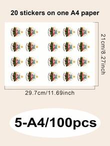 Custom Christmas Stickers, Personalized Text With Christmas Tree, Golden Stars, Gifts & Evergreen Garland, Round Holiday Gift Labels For Bags & Boxes, Customized Party Favor Seals, Customizable Spanish Christmas Gift Tags 2026, Merry Christmas - Style H - View 9