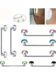 G23 Titanium Alloy Hypoallergenic Material Elegant Women's Piercing Small Element Design Implant Stud Skin-Friendly Medical Grade Material Suitable For All Seasons And All Piercings #Anodized - Multicolor - View 2