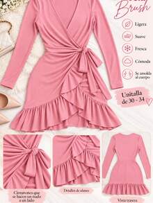 Women Short Dresses - Pink - View 4