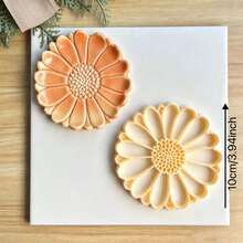 Flower Shaped Jewelry Tray Clay Mold, Jewelry Storage Dish Polymer Clay Mold, DIY Rustic Home Decor Handmade Mold, Soft Clay Jewelry Making Mold - Yellow - View 10