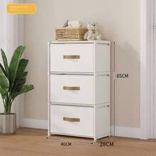 1pc 6-Drawer Fabric Storage Dresser, Portable Drawer Cabinet With Metal Frame, Easy Assembly Bedroom Organizer, Suitable For Clothes And Toys, White - Multicolor - View 18