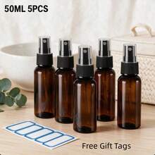 100ml Refillable Brown Plastic Spray Bottle, Travel Spray Bottle Suitable For Perfume And Liquid Cosmetics, Amber Plastic Bottle With UV Protection, Mini Perfume, Travel Bottle Set - Brown - View 7