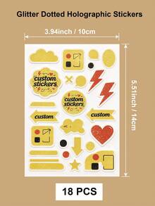 A5/A6 Custom Printing Personalized Glitter Holographic Cartoon Stickers Sheet Die Cut Waterproof Irregular Shape Labels For Product Packaging, Custom Die Cut White A6 Sheet For Business Logo - Rectangular - View 7